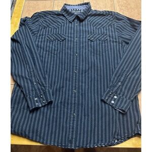 Cody James Authentic Western Shirt Black Diamonds Pearl‎ Snap Men's Size XXL
